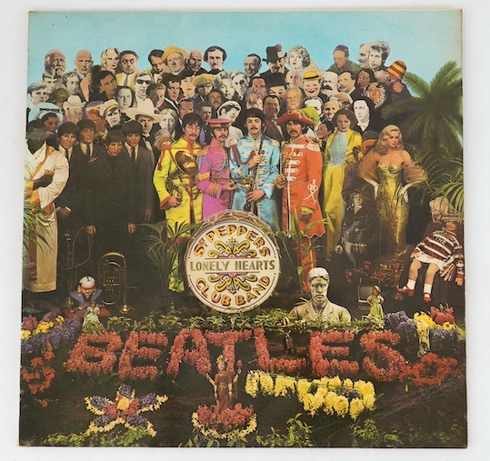 The Beatles; Sgt Pepper LP record album, mono on Parlophone PMC 7027, XEX 637-1, complete with card insert. Condition - fair